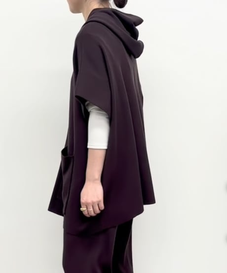 CLOCHE   ニットフードポンチョ[652-85553]