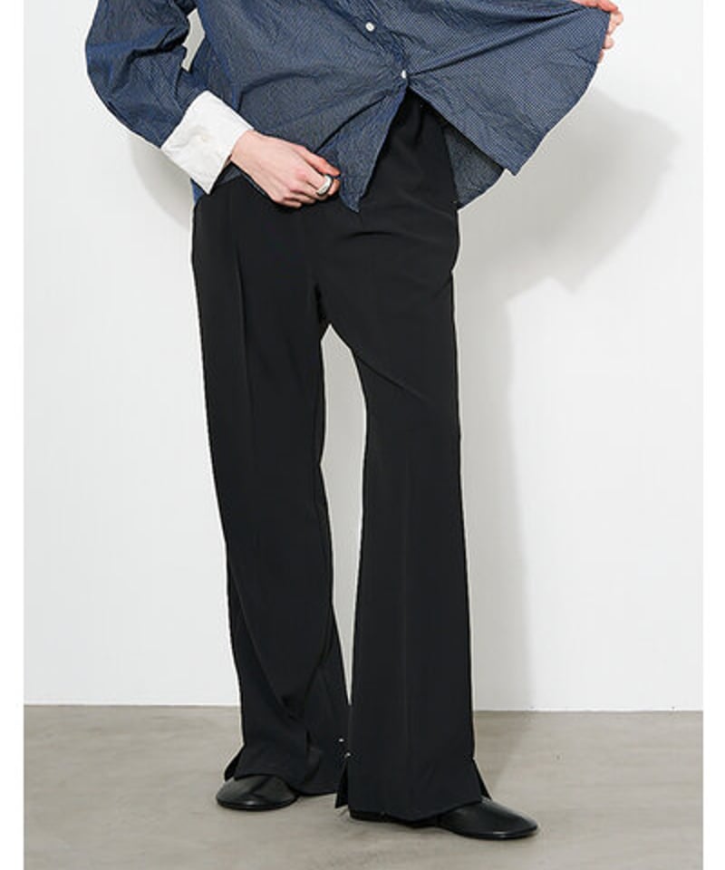 YENN [Y253-32085] SIDE SLIT SLACKS | diamondrouge