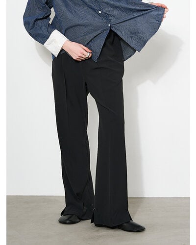 YENN [Y253-32085] SIDE SLIT SLACKS | diamondrouge