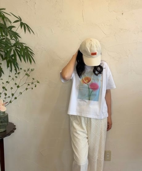 Le vent soufflé ソフトスラブ天竺サイドスリットプリントT(26S-P41B)