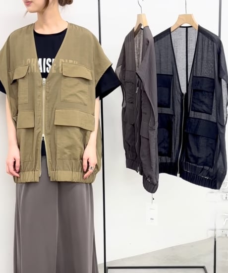 CLOCHE   VネックZIPベスト[652-85567]