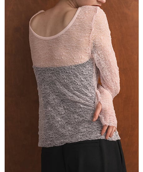 Mewl     [M263-83147] ﾚｰｽﾛﾝｸﾞｽﾘｰﾌﾞTOPS