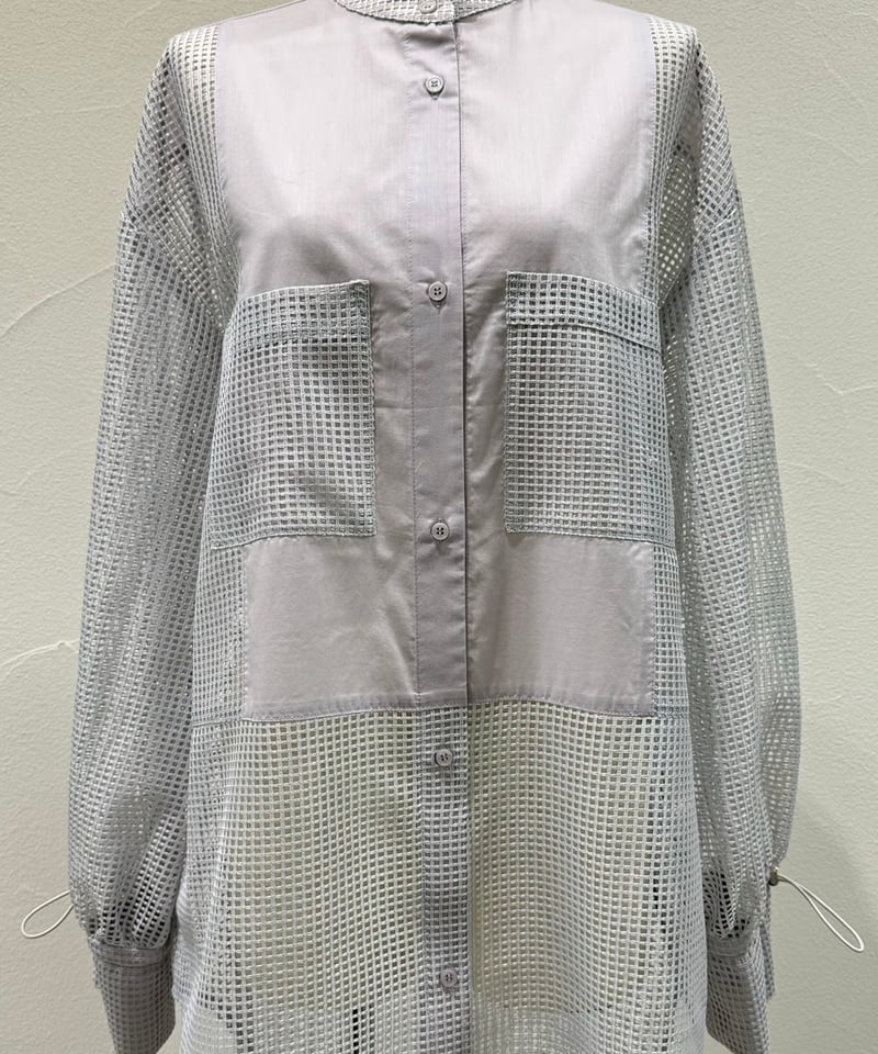 【美品】 CYAN TOKYOシアントーキョー メッシュシャツ CYAN Tokyo カフスアレンジメッシュシャツ（510309） | diamondrouge