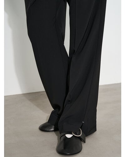 YENN [Y253-32085] SIDE SLIT SLACKS | diamondrouge