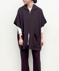 CLOCHE   ニットフードポンチョ[652-85553]