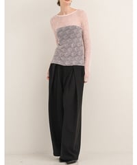 Mewl     [M263-83147] ﾚｰｽﾛﾝｸﾞｽﾘｰﾌﾞTOPS