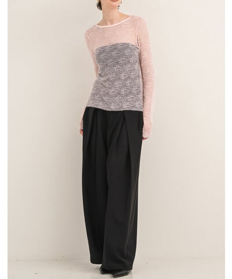 Mewl     [M263-83147] ﾚｰｽﾛﾝｸﾞｽﾘｰﾌﾞTOPS