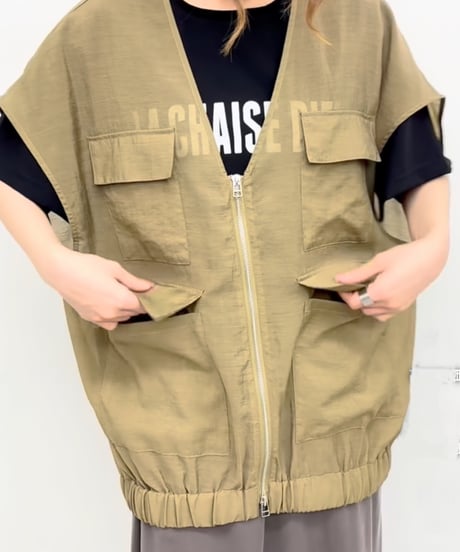 CLOCHE   VネックZIPベスト[652-85567]