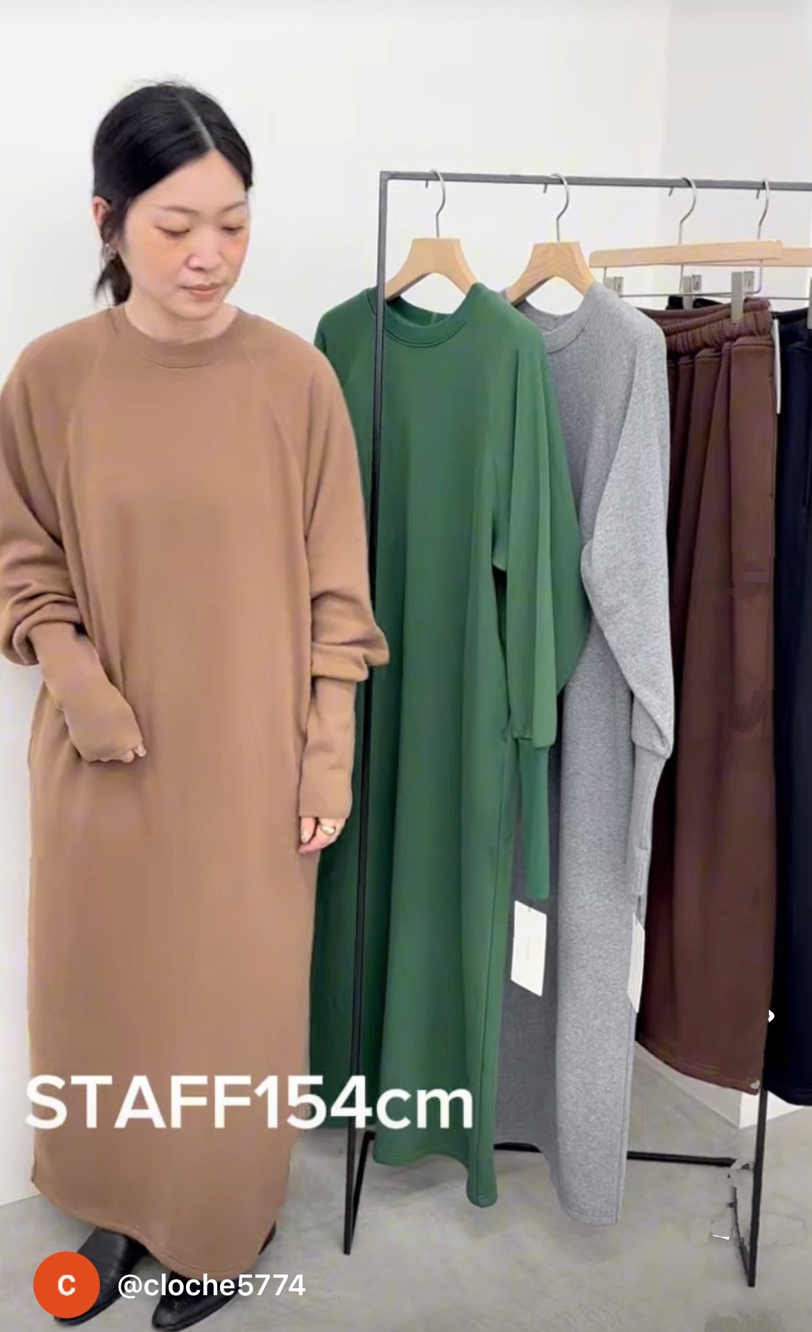 Cloche リブスリーブロングワンピース（552-85700) | diamondrouge