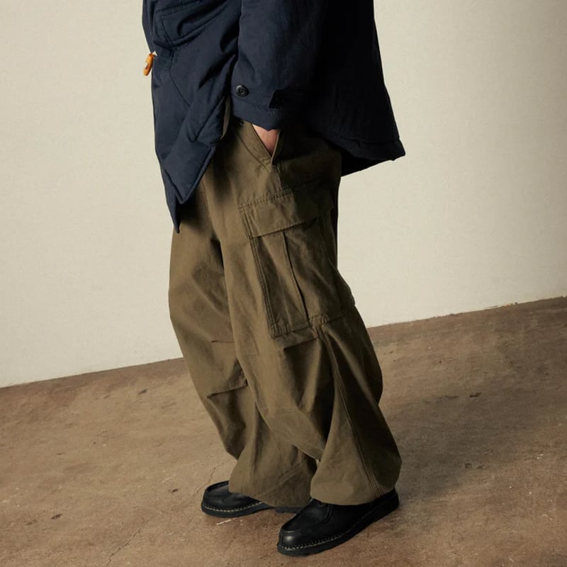 ARMY TWILL>Back Satin Cargo Pants | UNWASTED |