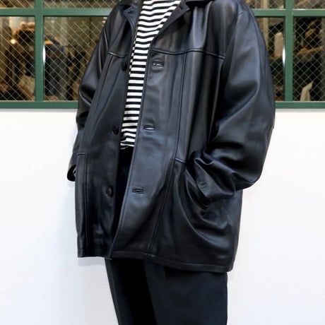 <TOWNCRAFT >LEATHER CAR COAT