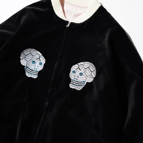 <THRIFTY LOOK > SNAKE & SKULL SOUVENIR BLOUSON
