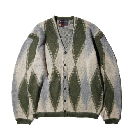 <TOWNCRAFT > VINTAGE PATTERN SHAGGY CARDIGAN