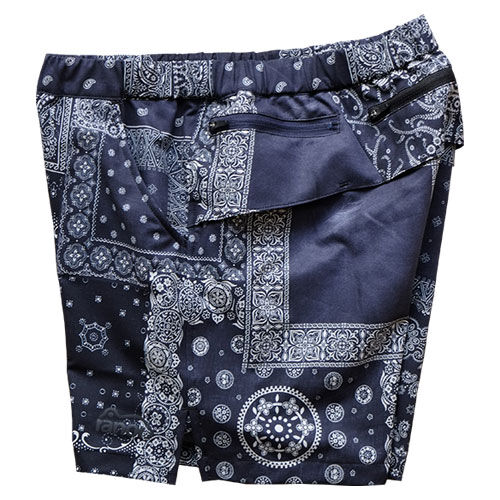 ranor | ラナー> BANDANA MIDDLE SHORTS <OFF BLACK...