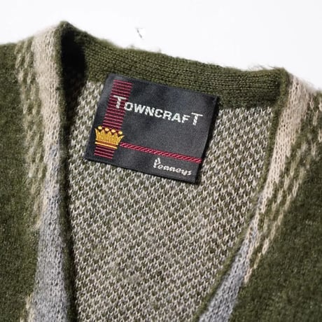 <TOWNCRAFT > VINTAGE PATTERN SHAGGY CARDIGAN