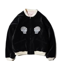 <THRIFTY LOOK > SNAKE & SKULL SOUVENIR BLOUSON