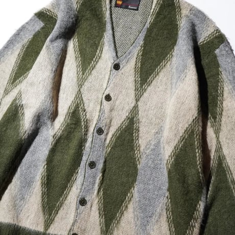 <TOWNCRAFT > VINTAGE PATTERN SHAGGY CARDIGAN