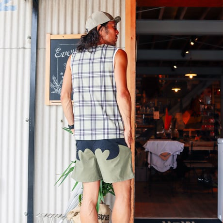 <ranor | ラナー>  TARTAN CHECK NOSLEEVE