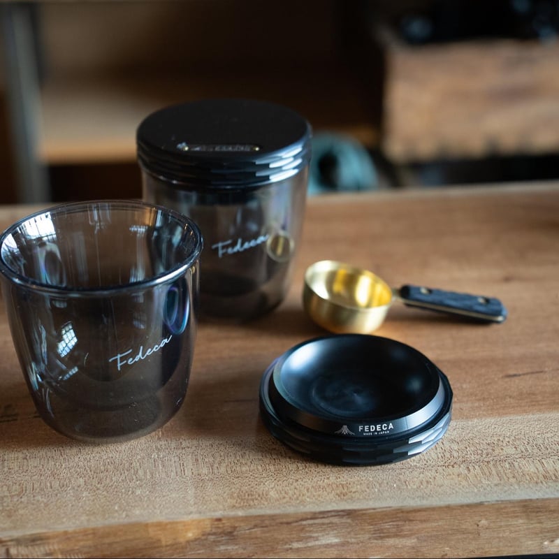 【新品未使用】FEDECA ダプルウオ一ルグラス とコ一スタ一兼蓋2点セット FEDECA | フェデカ> FEDECA 2-in-1 コースター | UNWASTED