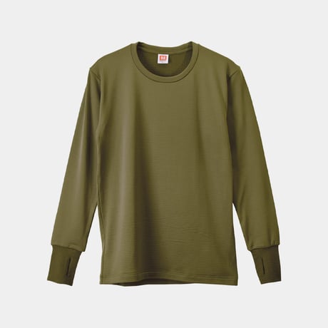 <B.V.D>瞬暖GRID-TEC+ Crew-neck Thumbhole【3colors】