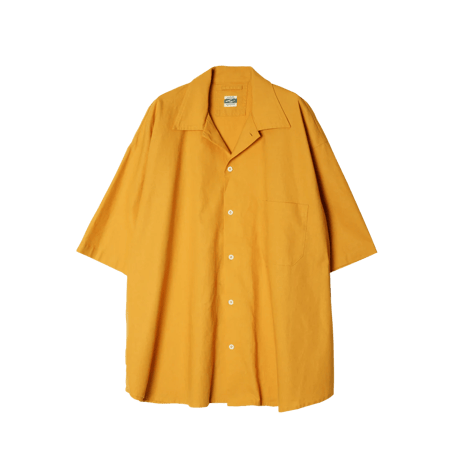 <ARMY TWILL>Cotton Linen Slab Big Half Sleeve Shirt【2colors】