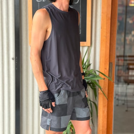 <ranor | ラナー>  PATCHWORK MIDDLE SHORTS