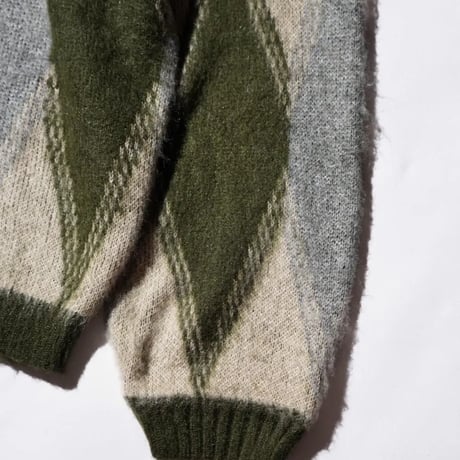 <TOWNCRAFT > VINTAGE PATTERN SHAGGY CARDIGAN
