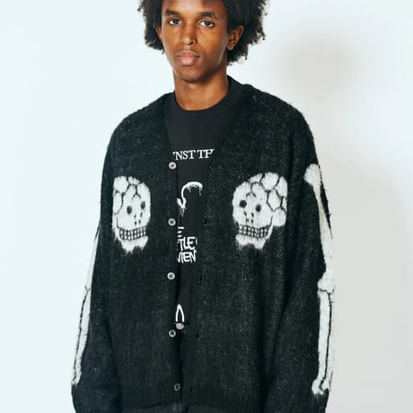 <THRIFTY LOOK>RAGLAN SLEEVE SOUVENIR CARDIGAN