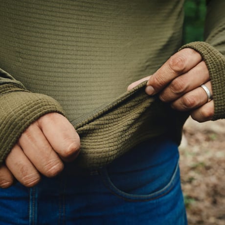 <B.V.D>瞬暖GRID-TEC+ Crew-neck Thumbhole【3colors】