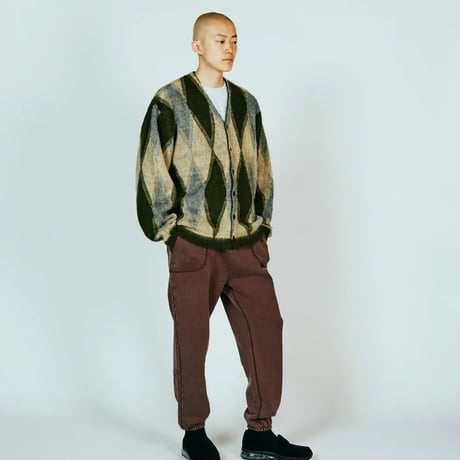 <TOWNCRAFT > VINTAGE PATTERN SHAGGY CARDIGAN