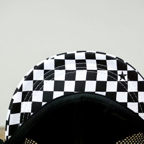 <HUNGERKNOCK ORIGINALS | ハンガーノックオリジナルス> HK LOGO Checker CAP　Black＆White