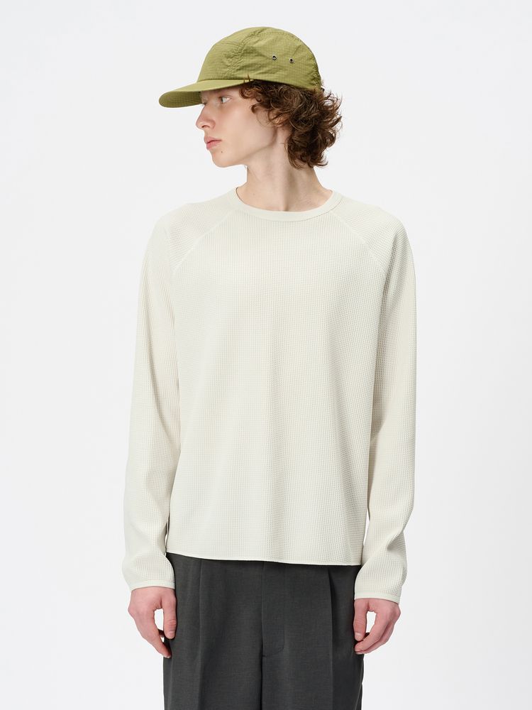 goldwin ワッフルライトロングスリーブティーシャツ Goldwin ワッフルライトロングスリーブティーシャツ , Ivory – Navyblue