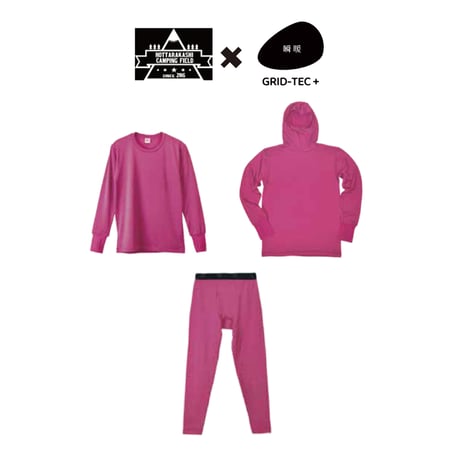 <B.V.D>別注 瞬暖GRID-TEC+ Crew-neck Thumbhole【3colors】