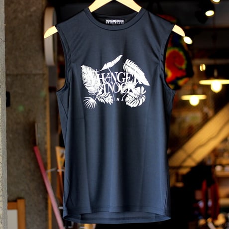 <HUNGERKNOCK ORIGINALS | ハンガーノックオリジナルス> HK LOGOLEAF　No sleeve / BLACK