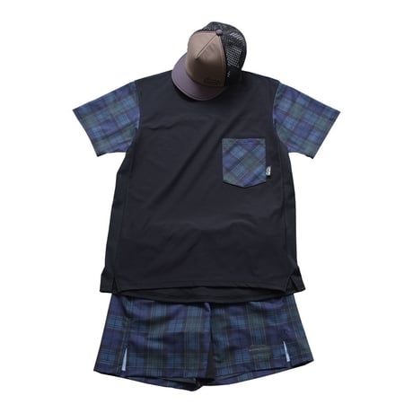 <ranor | ラナー>  TARTAN CHECK MIDDLE SHORTS BW