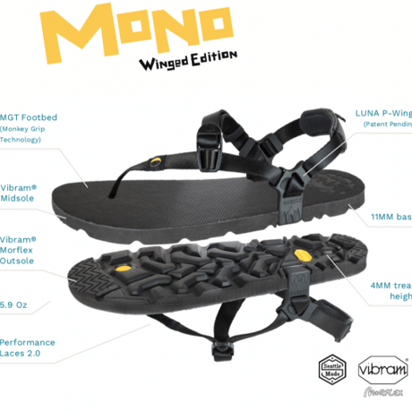 <LUNA SANDALS> MONO Winged Edition/BLACK（ルナサンダル モノ)