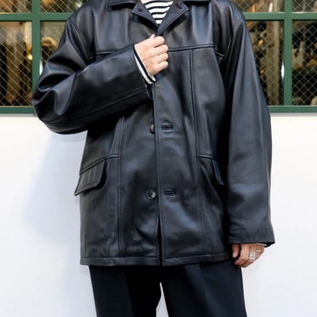<TOWNCRAFT >LEATHER CAR COAT