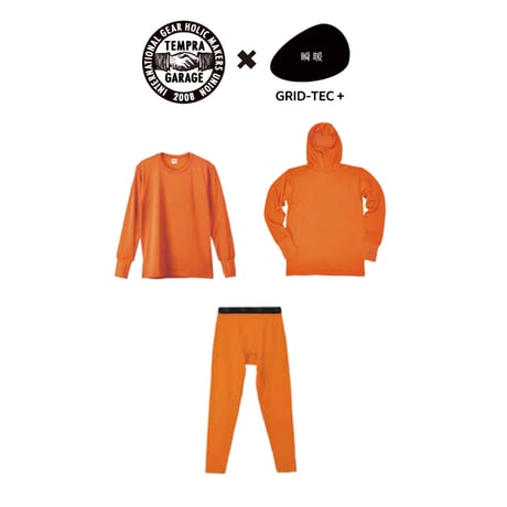 <B.V.D>別注 瞬暖GRID-TEC+ Crew-neck Thumbhole【3colors】