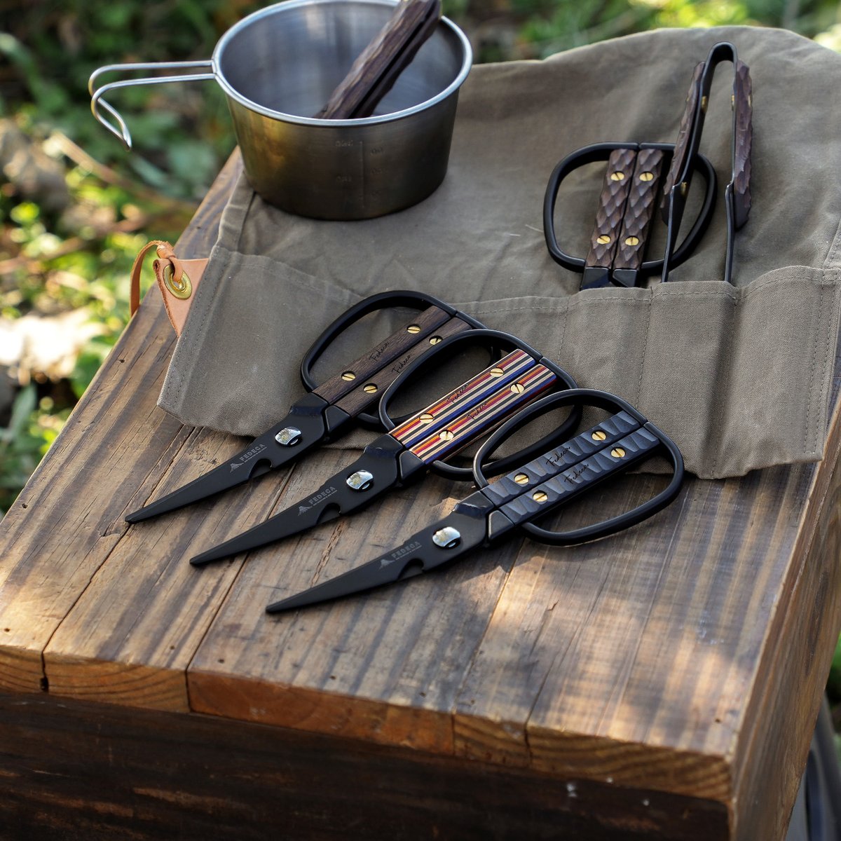 新品】FEDECA キッチンハサミ 名栗ブラウン FEDECA キッチンハサミ