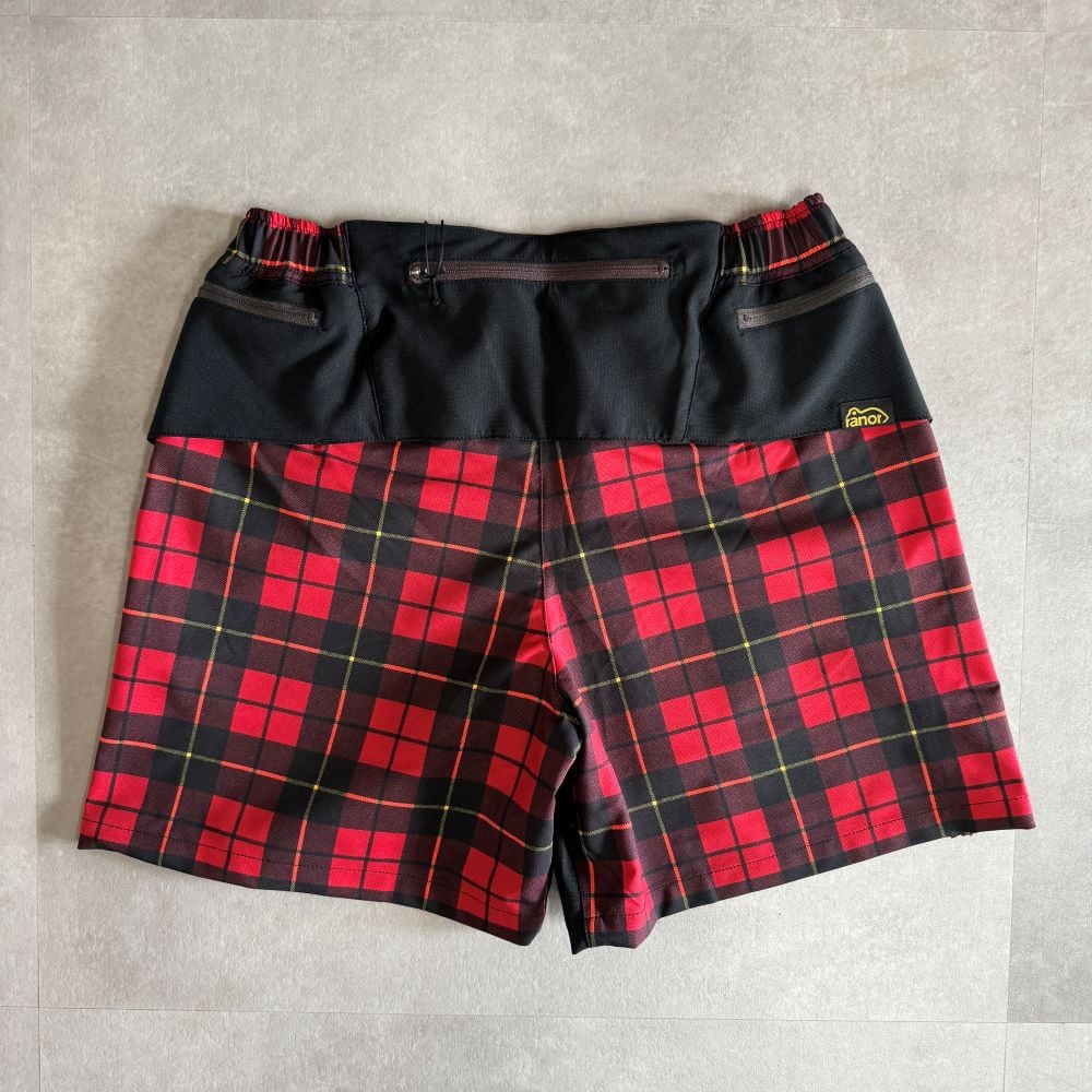 【高価値】 ranor | ラナー> TARTAN CHECK MIDDLE SHORTS RED ウォーキング・ランニングウェア