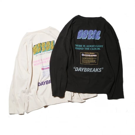 <NATAL DESIGN>HEMP LONG SLEEVE TEE WIDE PRINTED DAYBREAKS 2【2colors】
