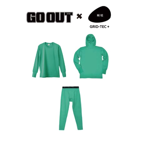 <B.V.D>別注 瞬暖GRID-TEC+ Crew-neck Thumbhole【3colors】