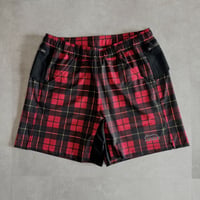 <ranor | ラナー>  TARTAN CHECK MIDDLE SHORTS  RED