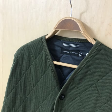 ALLOWED TO UNFOLD スラブ中綿キルティングカーディガン(khaki)
