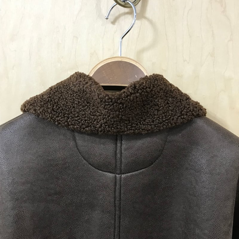 ALLOWED TO UNFOLD フェイクムートン ランチジャケット(brown
