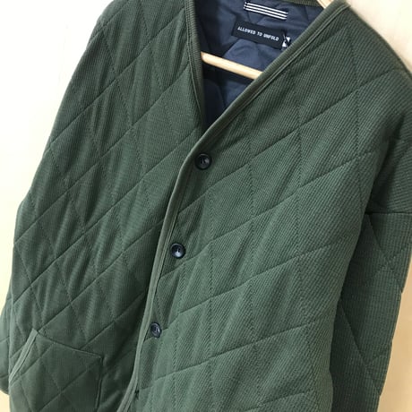 ALLOWED TO UNFOLD スラブ中綿キルティングカーディガン(khaki)