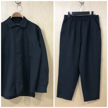 ALLOWED TO UNFOLD テックキャンバスレギュラーカラーシャツ(black)