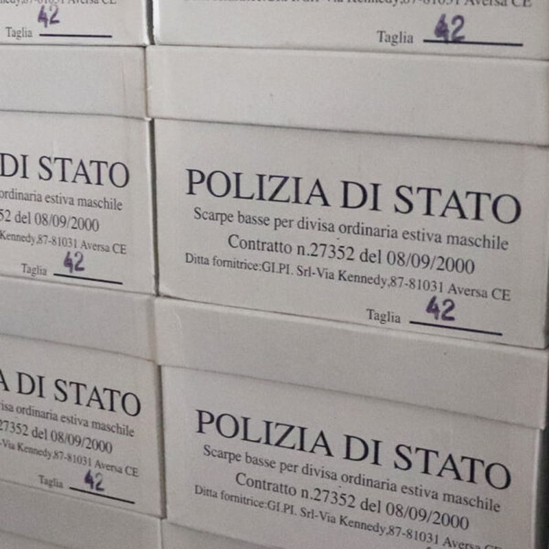 POLIZIA DI STATO イタリア警察 レザーサービスシューズ ブラック