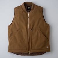 [BLUCO] RIB COLLAR DUCK VEST( Brown )