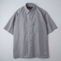 [BLUCO] GARAGE STRIPE WORK SHIRT S/S( Gray )